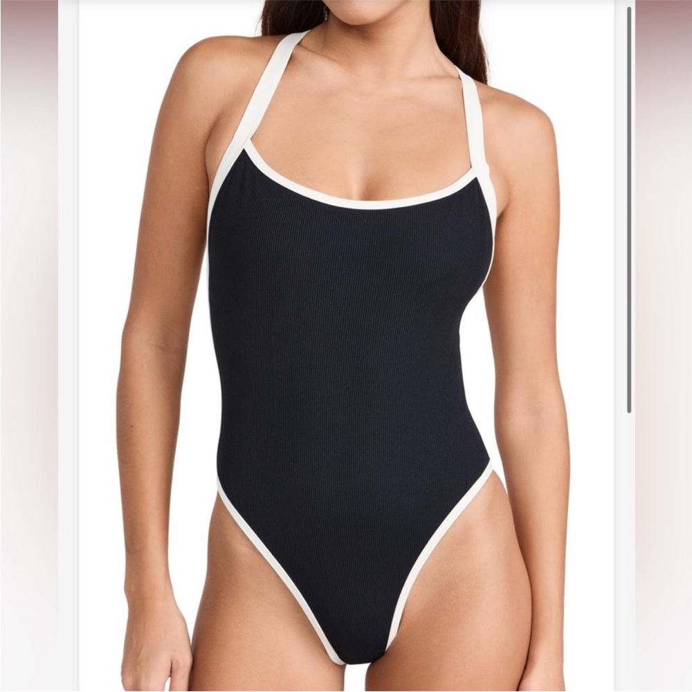 L*Space Black and White One Piece Swimsuit new